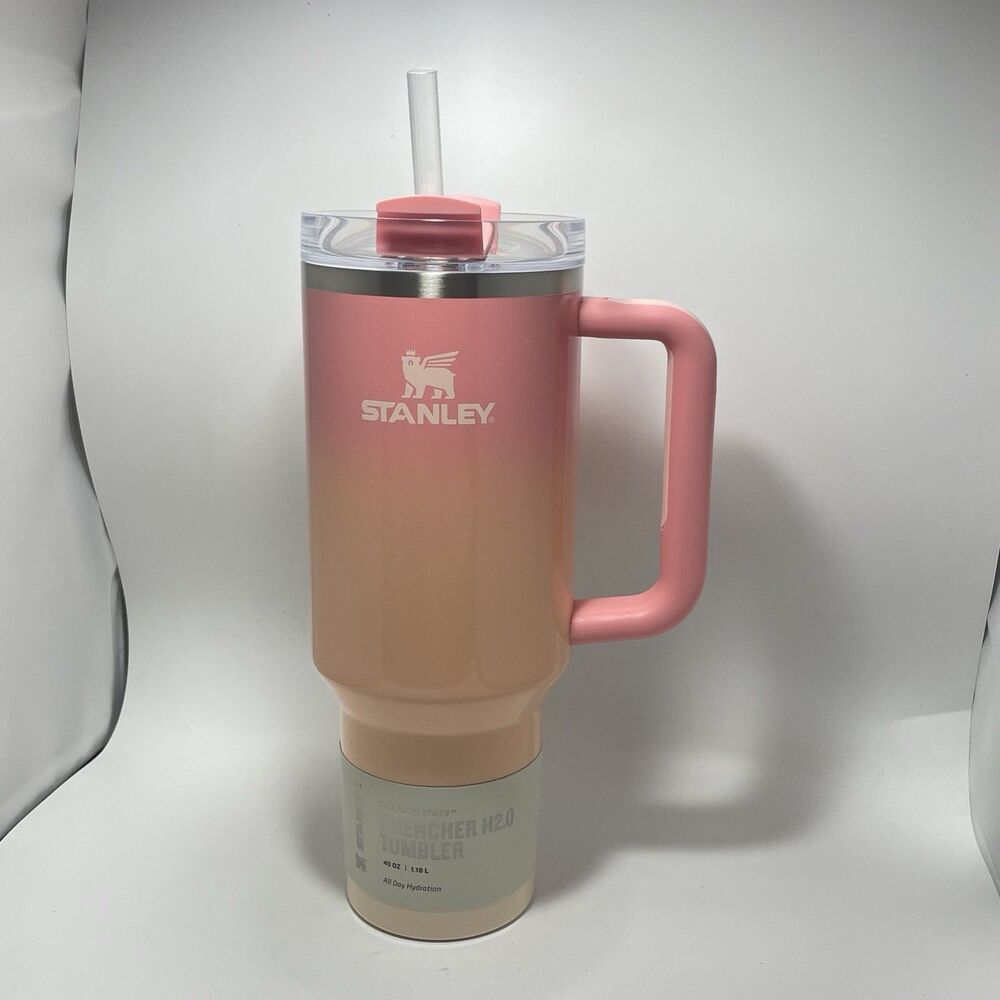 Stanley 40 oz Quencher H2.0 FlowState Tumbler Pink Mesa Sunset Ombre NWT